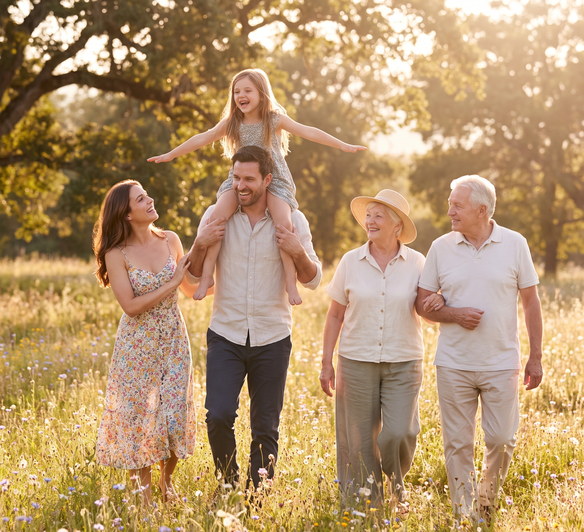 Familie im Grünen